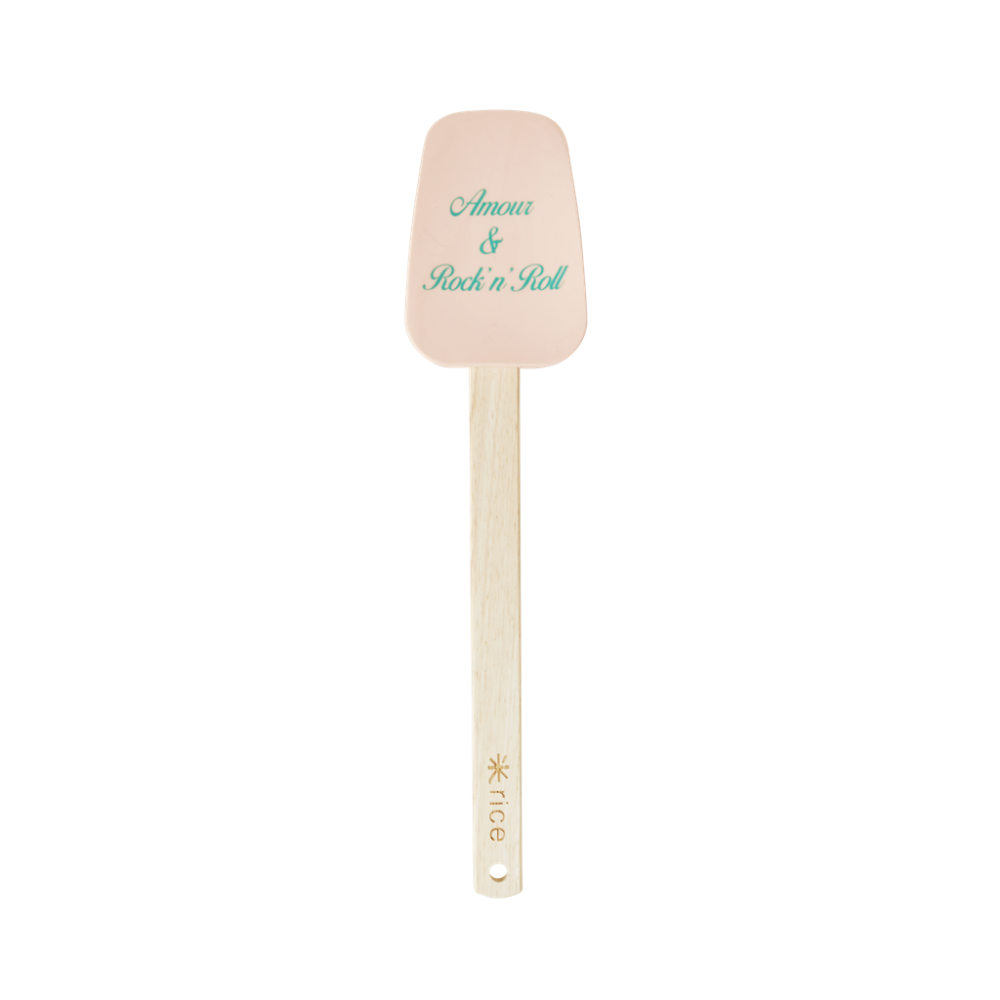 Kitchen Silicone Spatula in Apricot or Soft Pink Print Rice DK